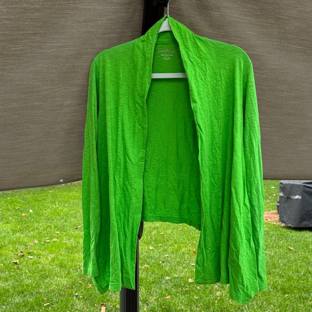 Lilly Pulitzer Bright Green Open Cardigan
